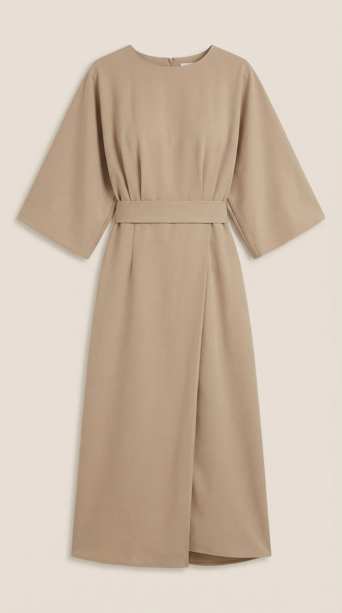 Wickelkleid mit Glockenärmeln und Gürtel in Midilänge für Damen