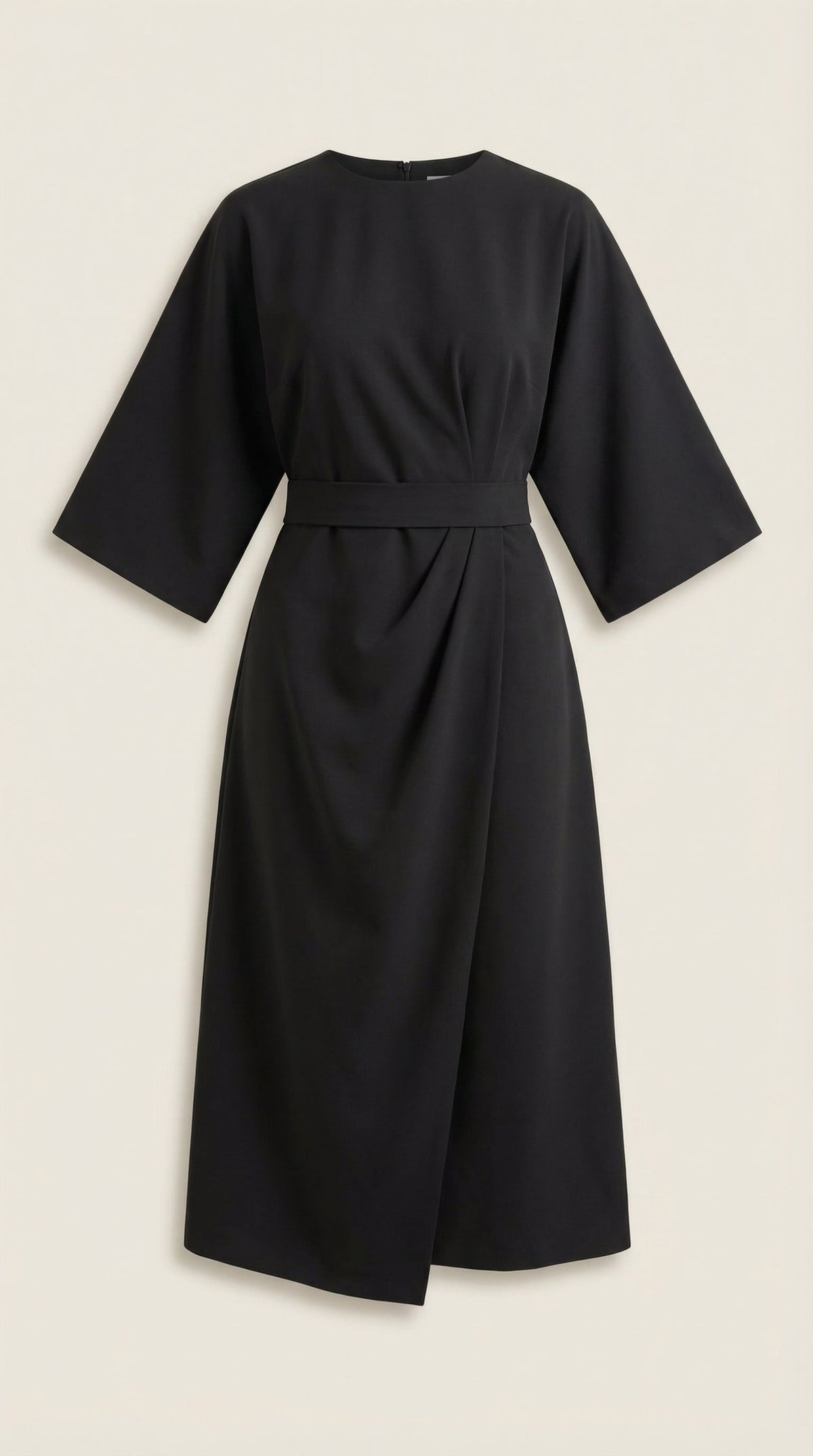 Wickelkleid mit Glockenärmeln und Gürtel in Midilänge für Damen