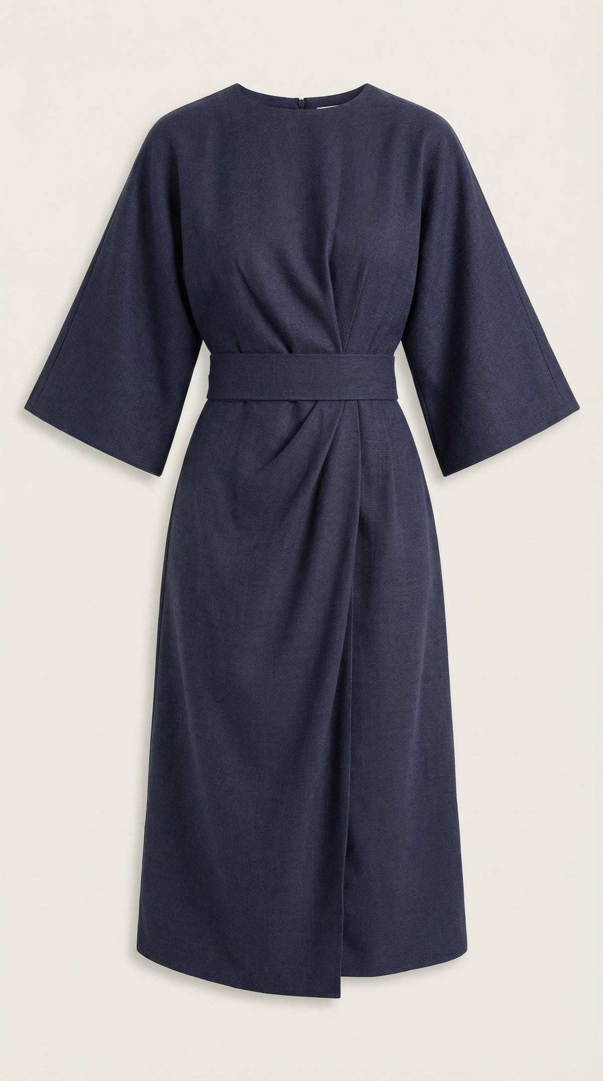 Wickelkleid mit Glockenärmeln und Gürtel in Midilänge für Damen