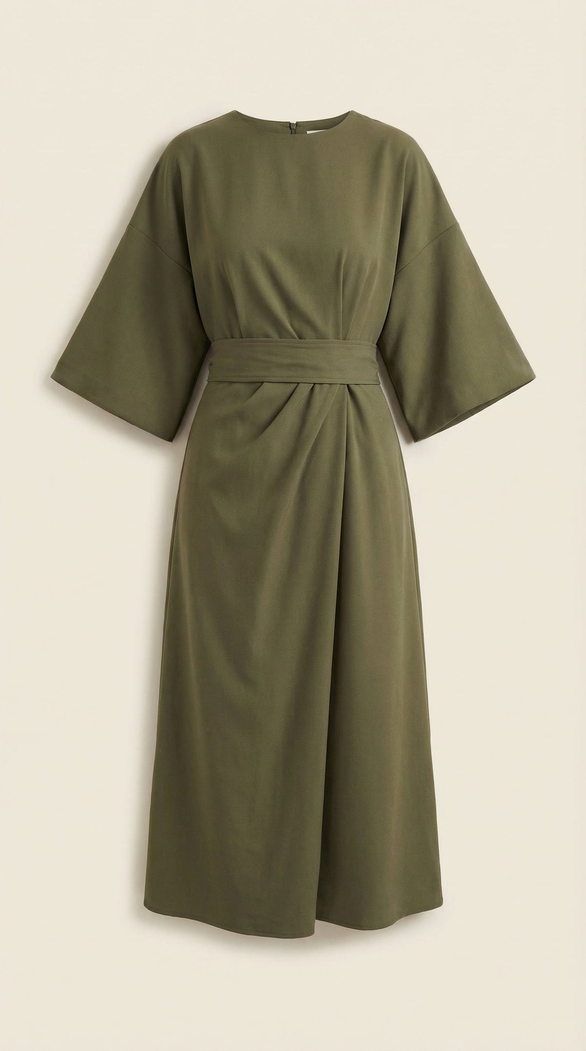 Wickelkleid mit Glockenärmeln und Gürtel in Midilänge für Damen