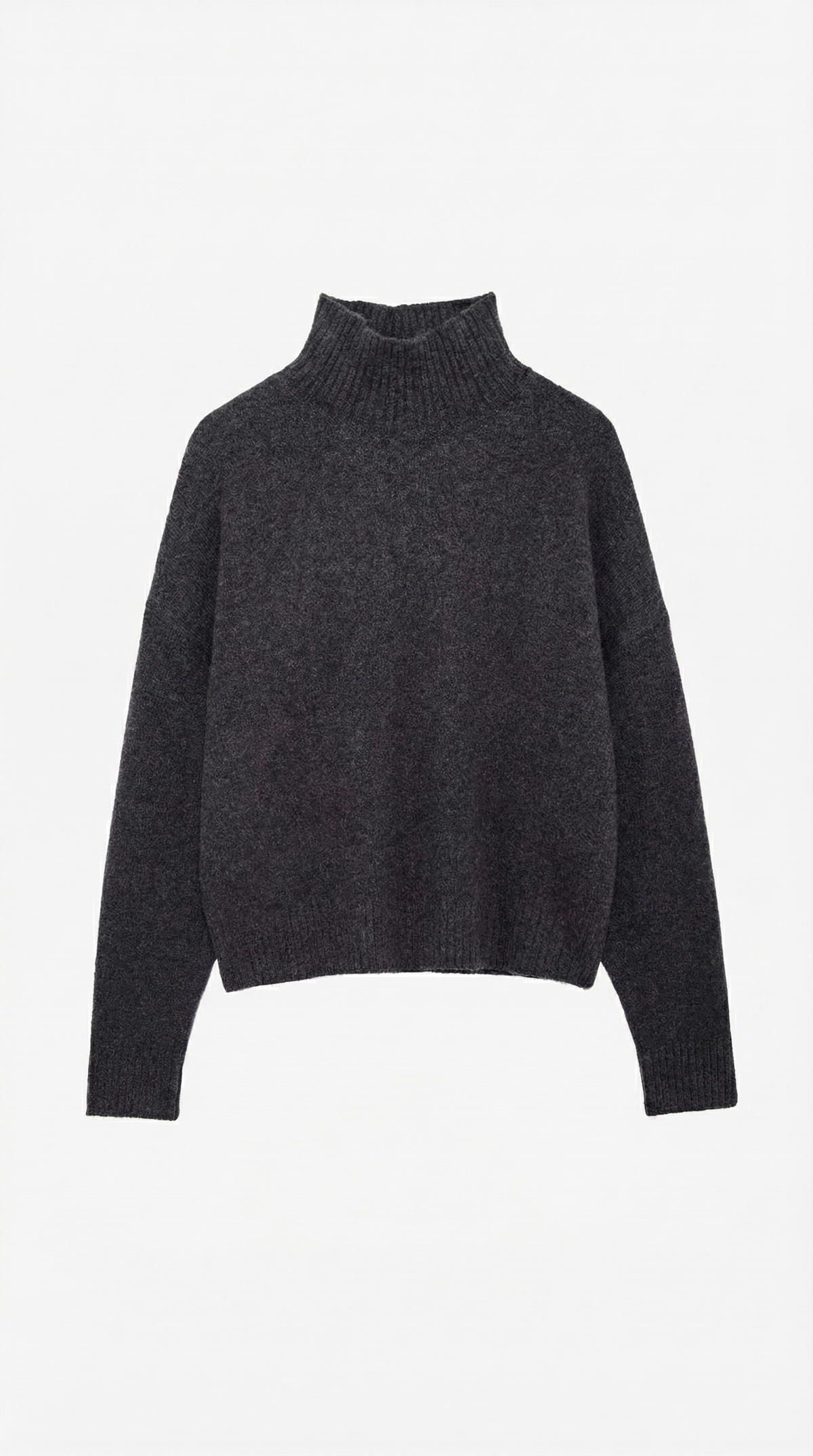 Rollkragenpullover aus Strick mit Rippbündchen für Damen