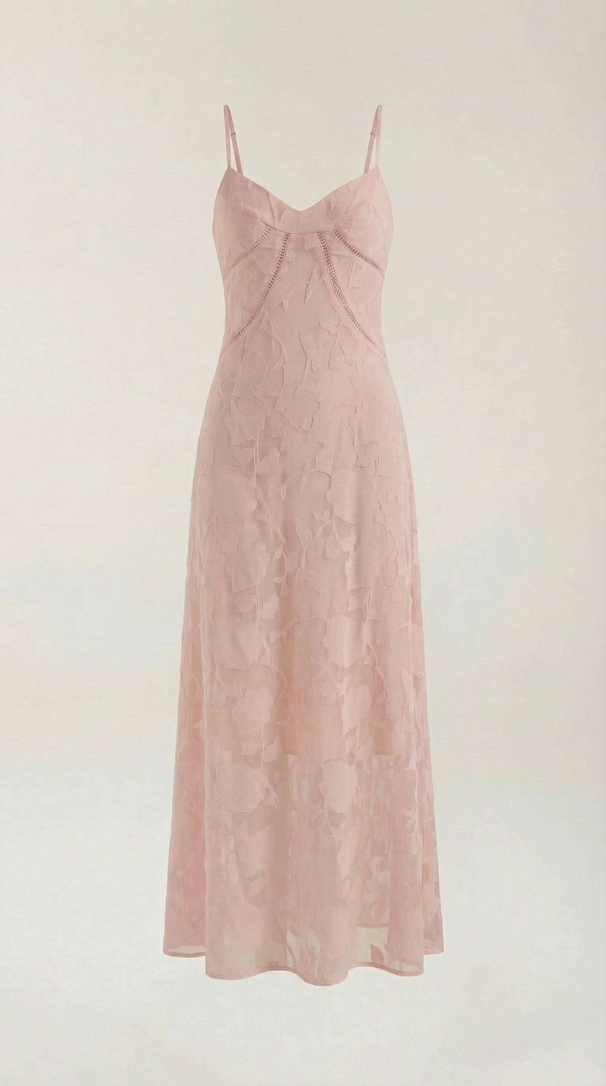 Langes Kleid mit Blumenspitze und Herzausschnitt für Damen