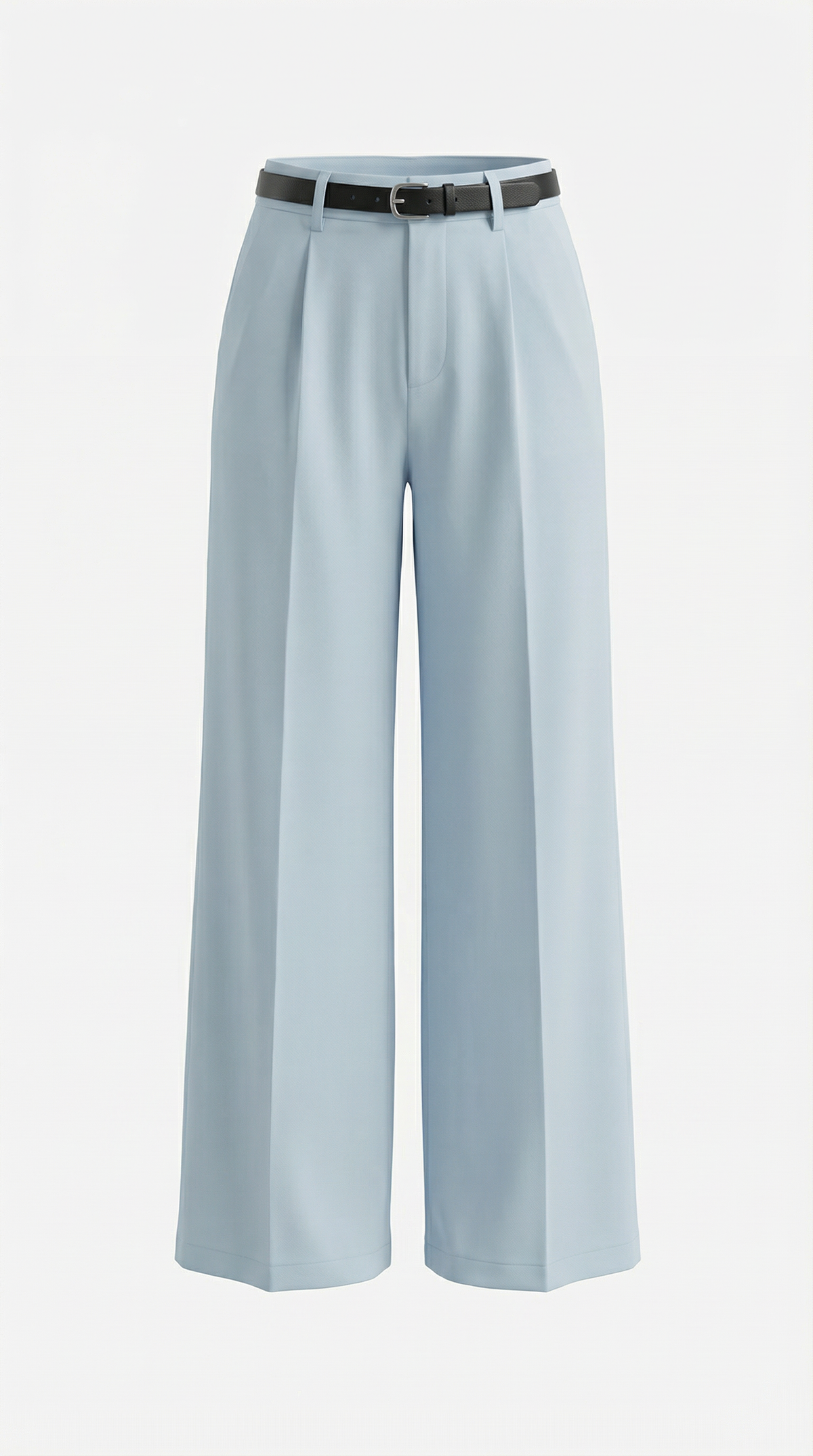Stoffhose mit Bundfalten, Gürtel und weitem Bein für Damen
