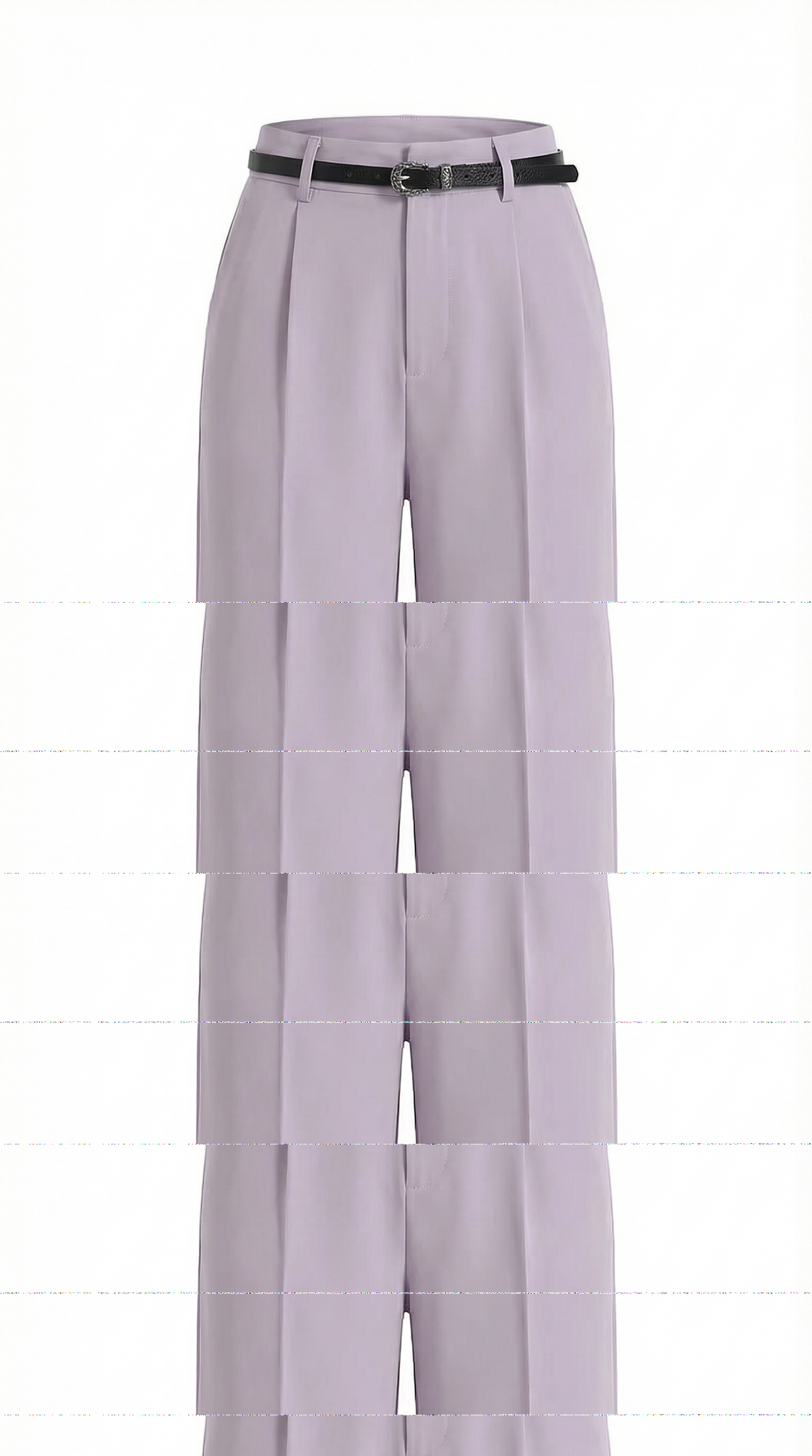 Stoffhose mit Bundfalten, Gürtel und weitem Bein für Damen