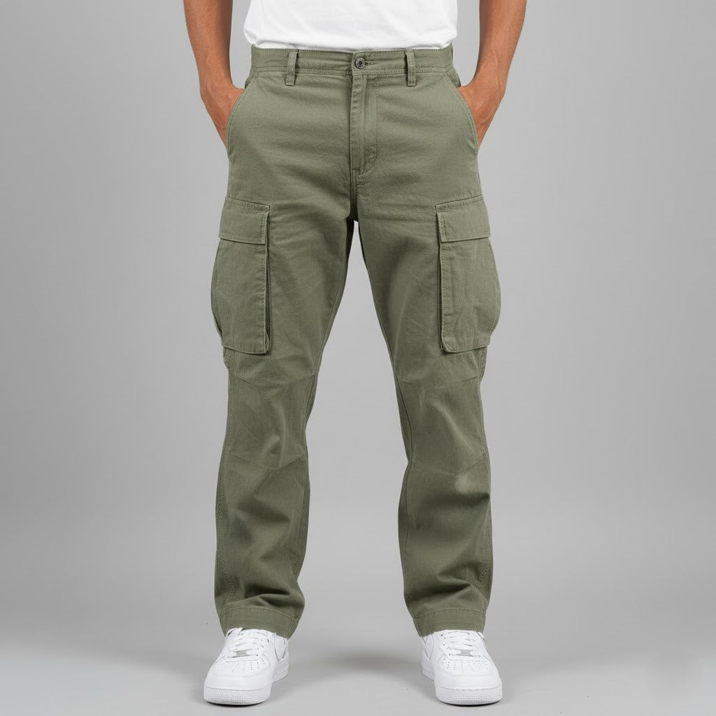 Cargohose Herren mit geradem Bein, lockere Passform für die Freizeit