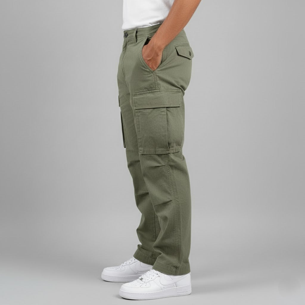 Cargohose Herren mit geradem Bein, lockere Passform für die Freizeit