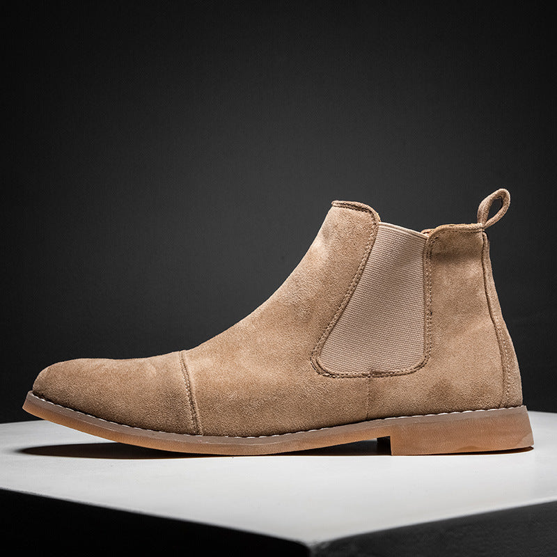 Chelsea Boots Damen aus Veloursleder mit elastischen Einsätzen