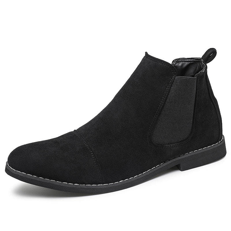 Chelsea Boots Damen aus Veloursleder mit elastischen Einsätzen