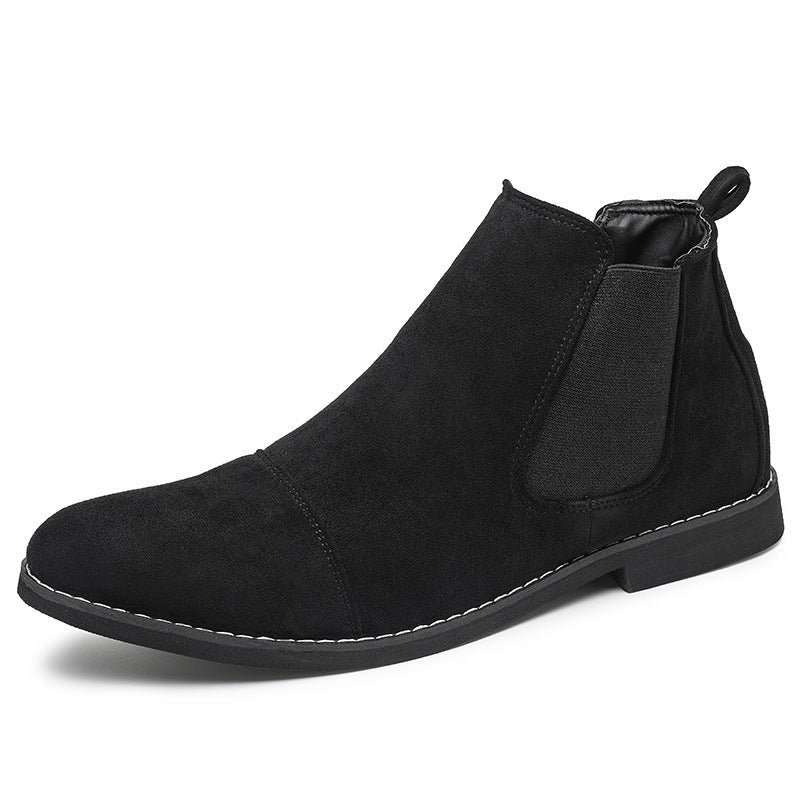 Chelsea Boots Damen aus Veloursleder mit elastischen Einsätzen