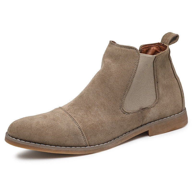 Chelsea Boots Damen aus Veloursleder mit elastischen Einsätzen
