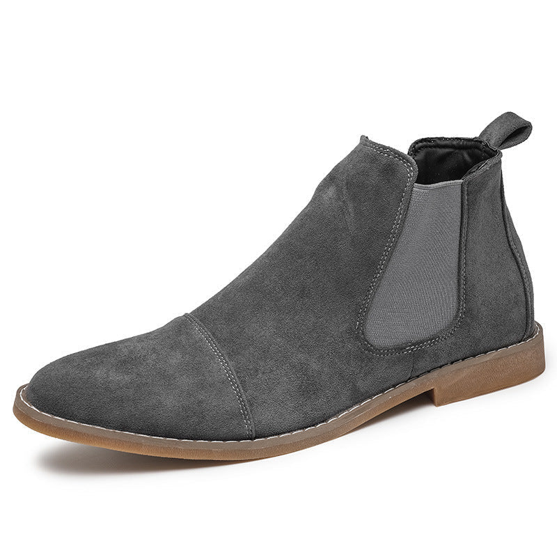 Chelsea Boots Damen aus Veloursleder mit elastischen Einsätzen