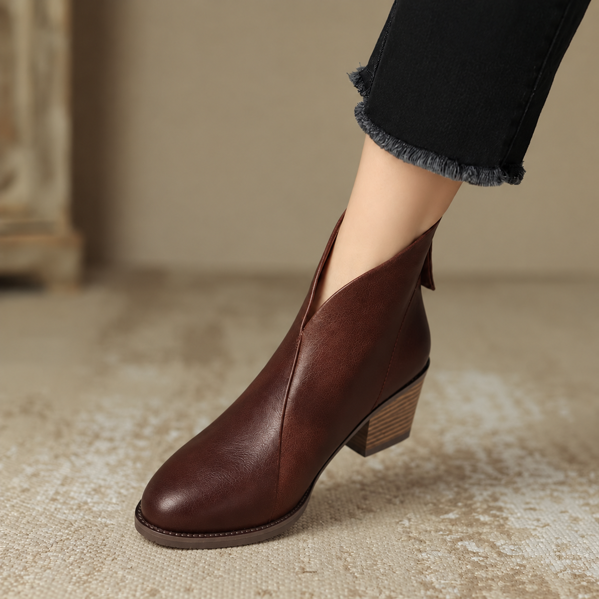 Chelsea Boots Damen mit niedrigem Absatz, knöchelhohe Stiefeletten