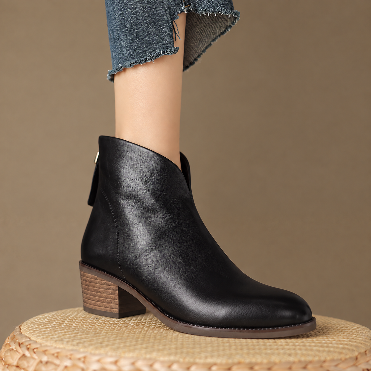 Chelsea Boots Damen mit niedrigem Absatz, knöchelhohe Stiefeletten