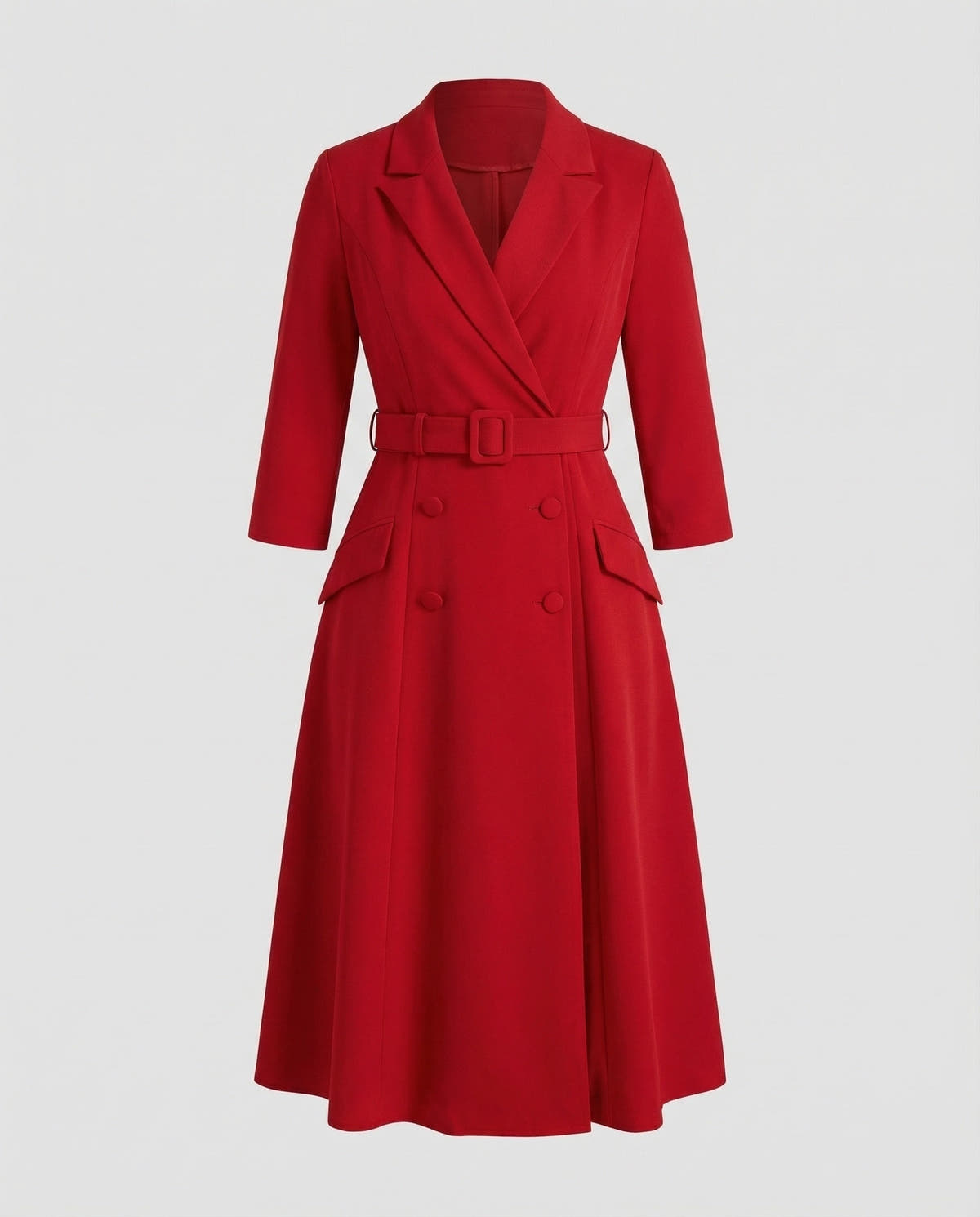 Festliches Kleid im Blazerschnitt mit Gürtel und Revers für Damen