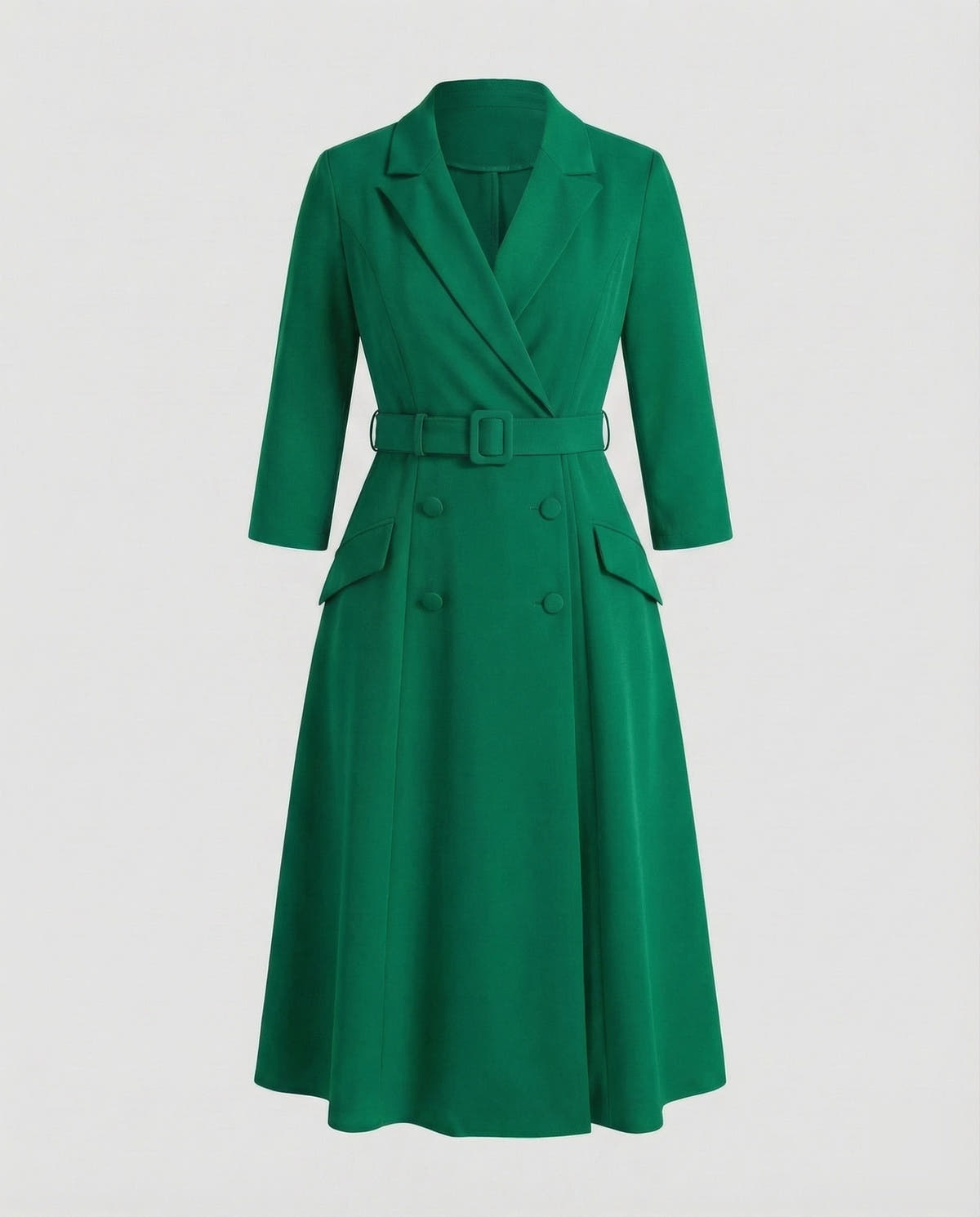 Festliches Kleid im Blazerschnitt mit Gürtel und Revers für Damen