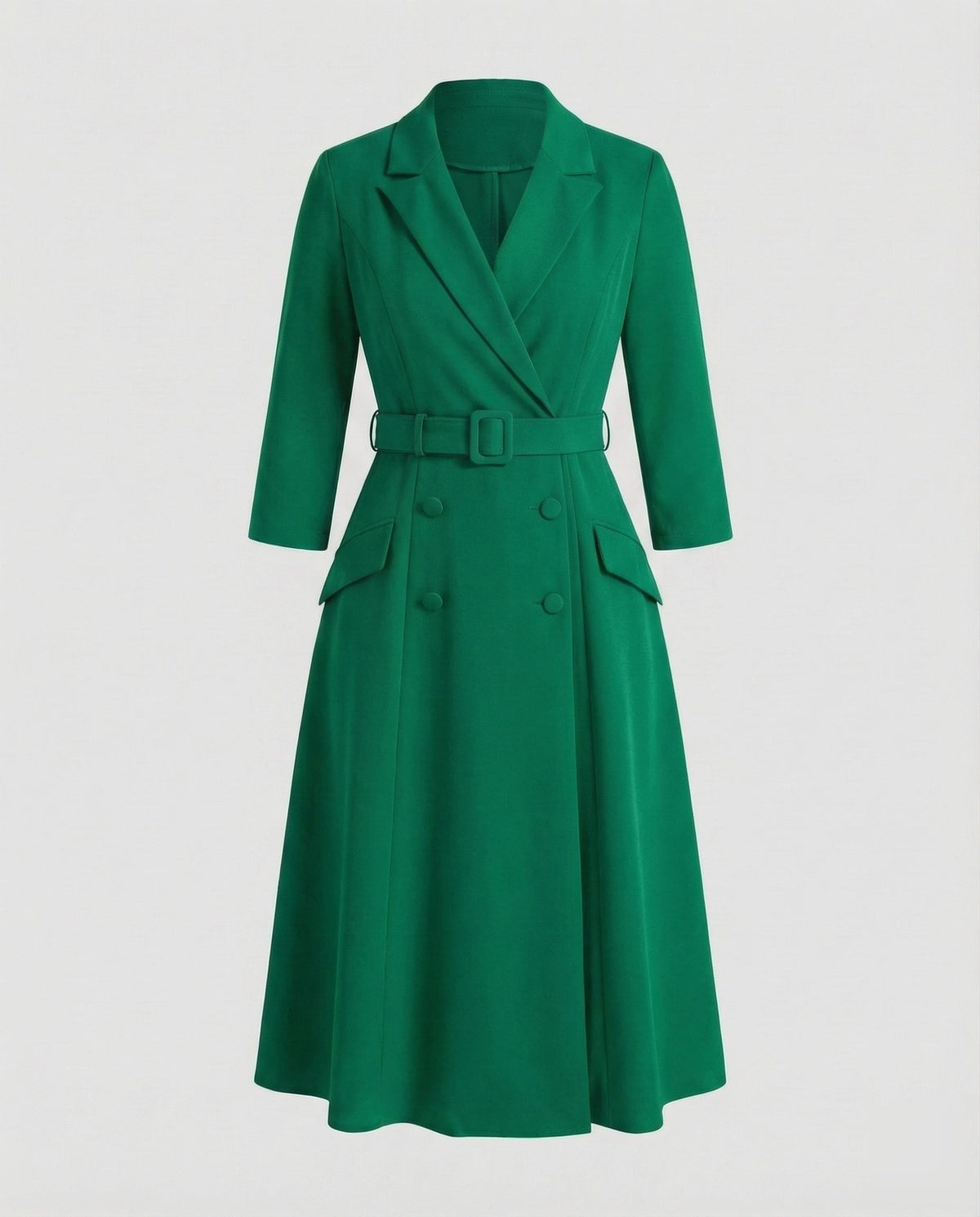 Festliches Kleid im Blazerschnitt mit Gürtel und Revers für Damen