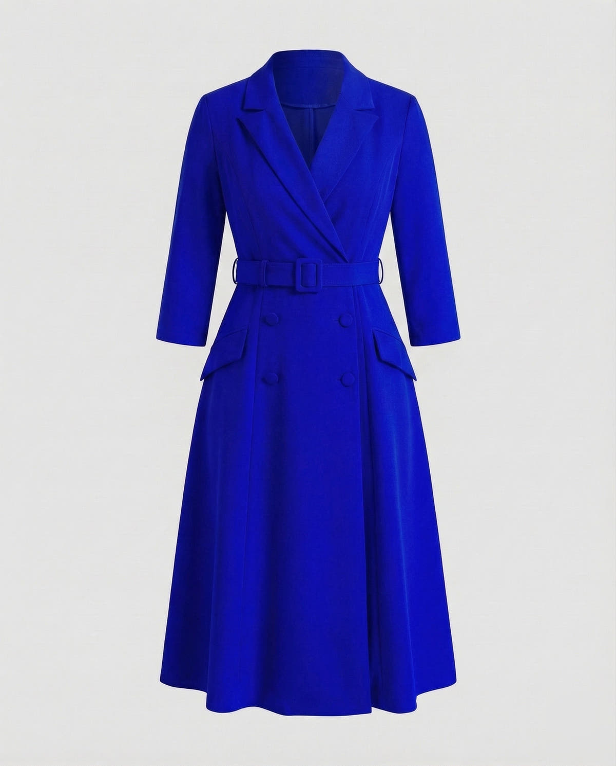 Festliches Kleid im Blazerschnitt mit Gürtel und Revers für Damen