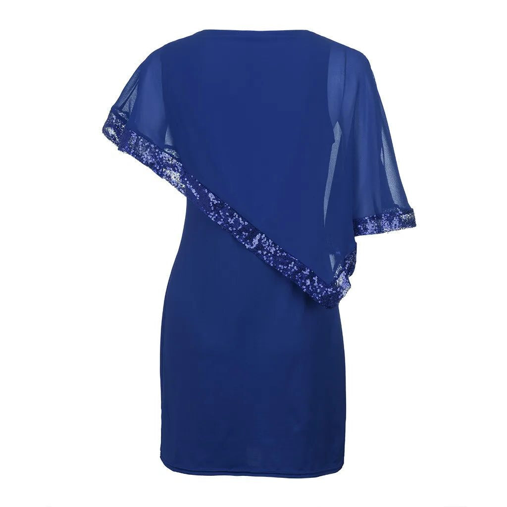 Festliches Kleid mit Cold-Shoulder und Paillettenbesatz für Damen
