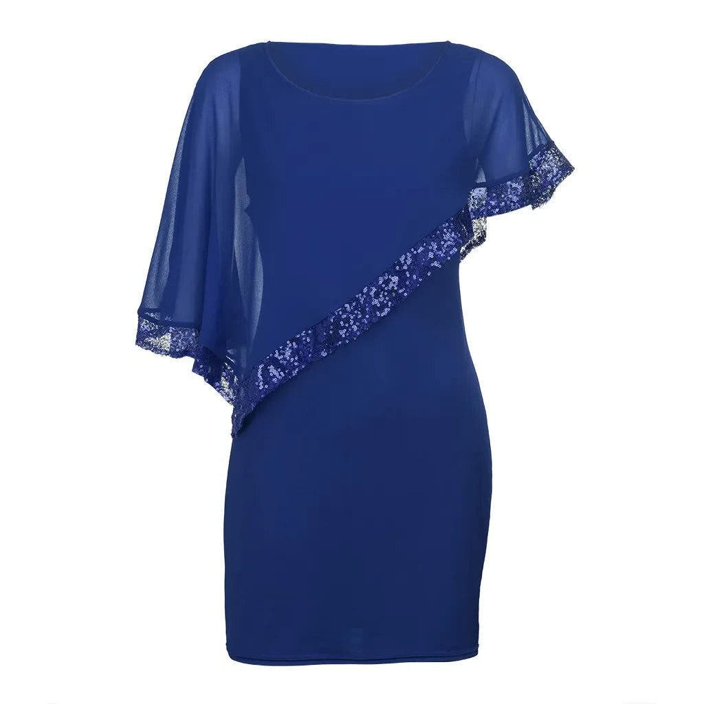 Festliches Kleid mit Cold-Shoulder und Paillettenbesatz für Damen