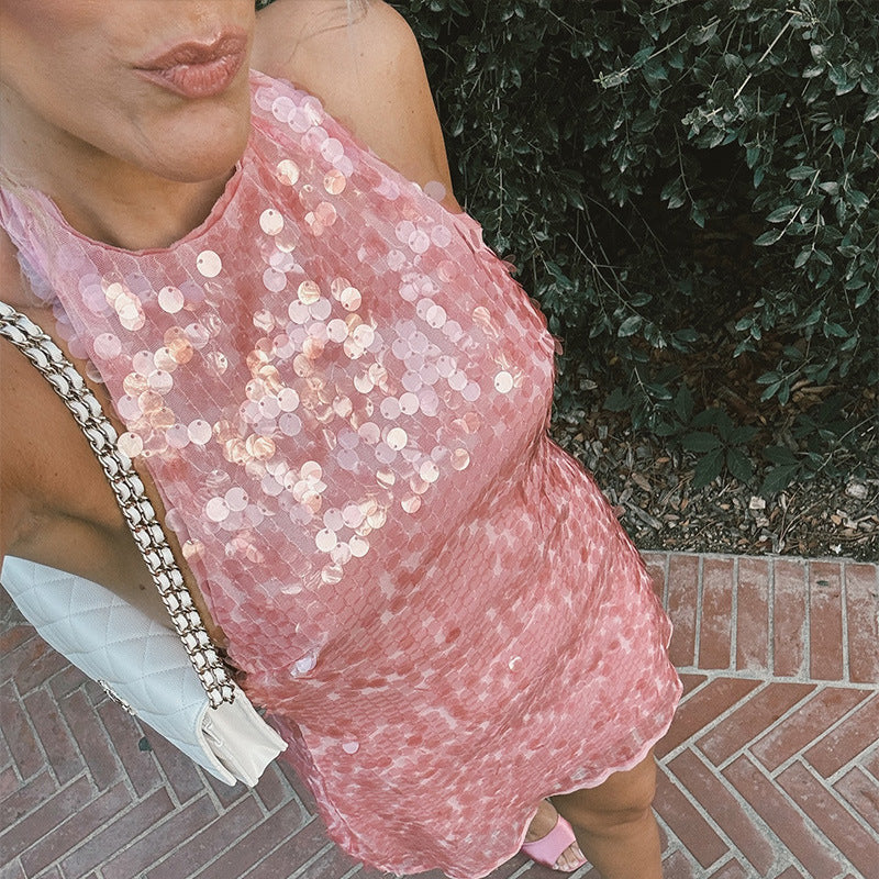 Festliches Kleid mit Pailletten in Minilänge für Damen