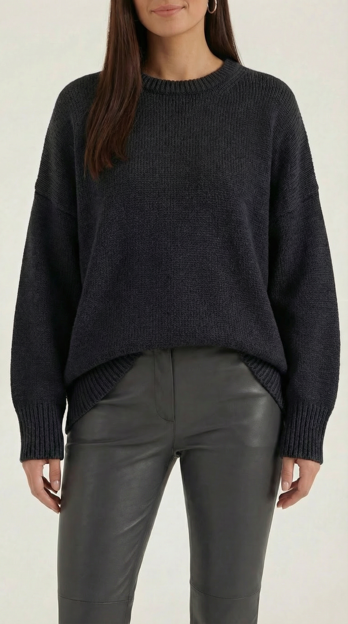 Pullover in Oversize-Passform mit Rundhals und Rippensaum für Damen