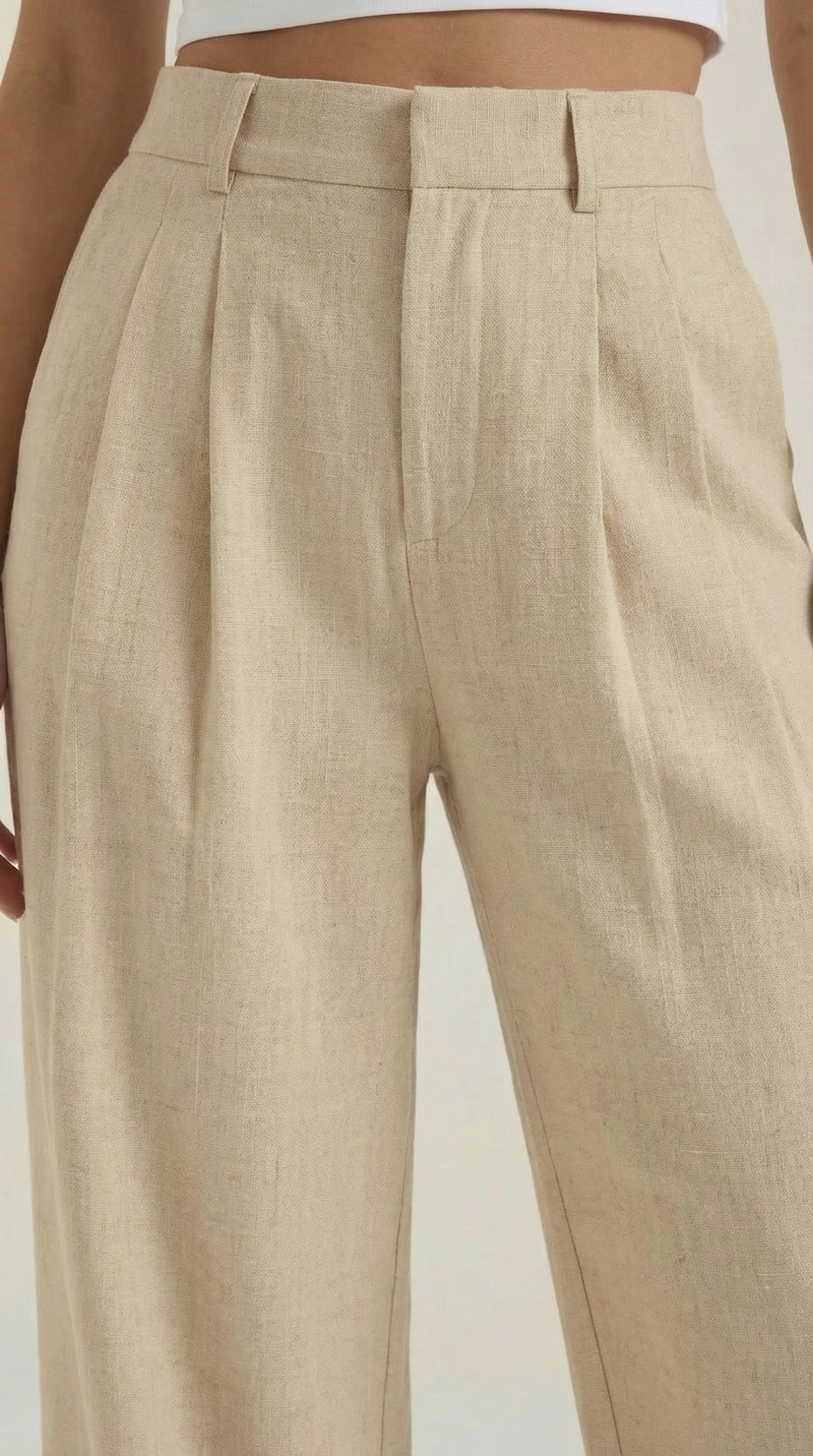 Stoffhose in Anzugoptik mit Bundfalten und weitem Bein für Damen