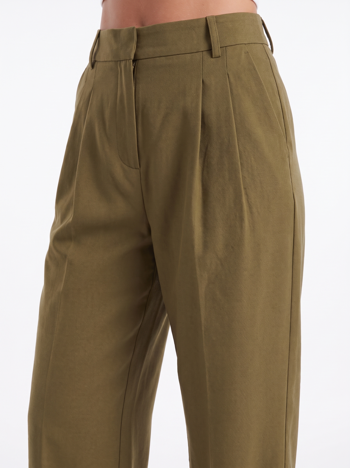 Stoffhose in Anzugoptik mit Bundfalten und weitem Bein für Damen
