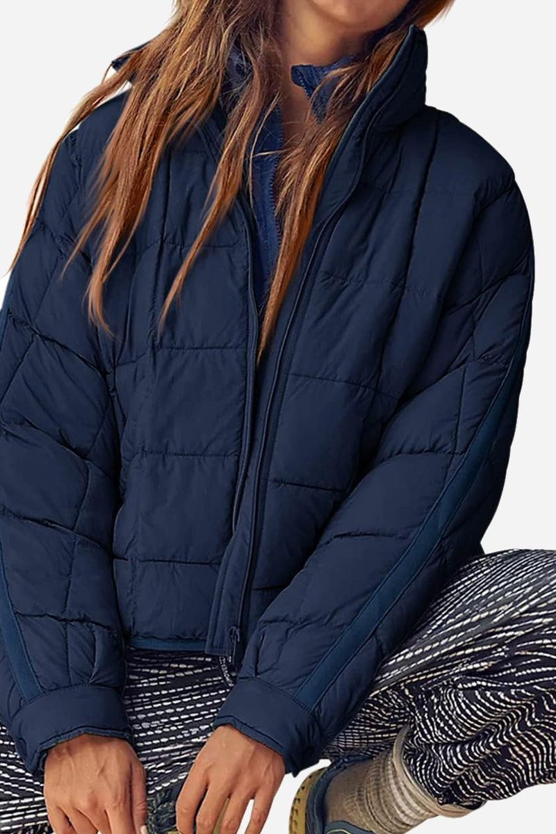 Daunenjacke Damen leicht für den Übergang mit Stehkragen