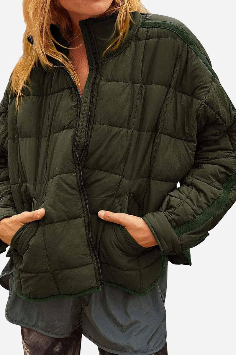 Daunenjacke Damen leicht für den Übergang mit Stehkragen