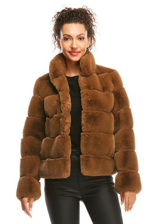 Daunenjacke Damen warm gepolstert, locker mit hohem Kragen