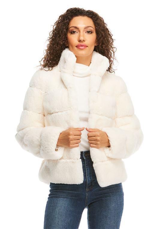 Daunenjacke Damen warm gepolstert, locker mit hohem Kragen