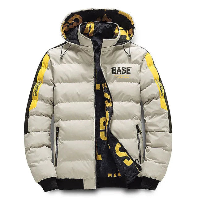 Daunenjacke Herren warm gefüttert mit Kapuze, Winterjacke