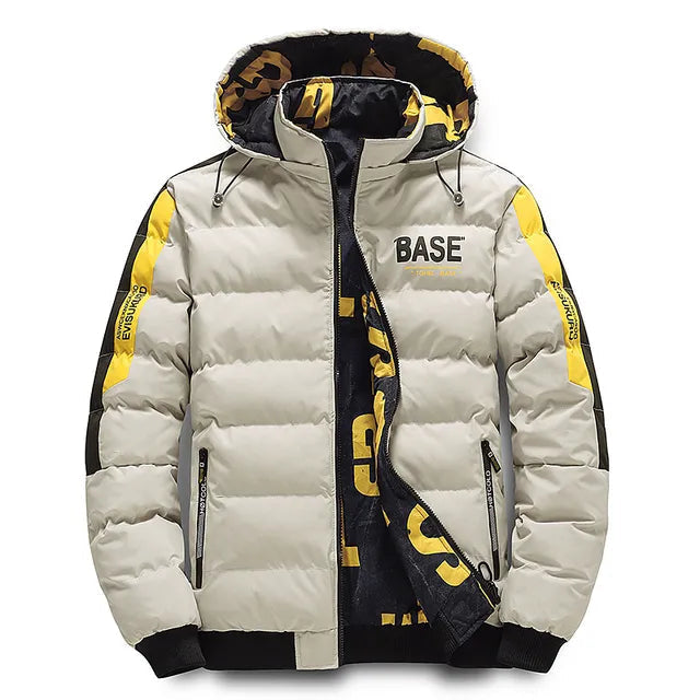 Daunenjacke Herren warm gefüttert mit Kapuze, Winterjacke