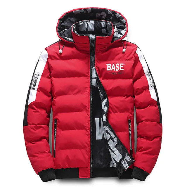 Daunenjacke Herren warm gefüttert mit Kapuze, Winterjacke