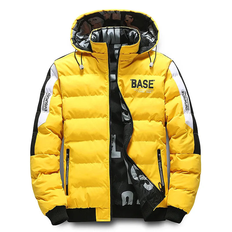 Daunenjacke Herren warm gefüttert mit Kapuze, Winterjacke