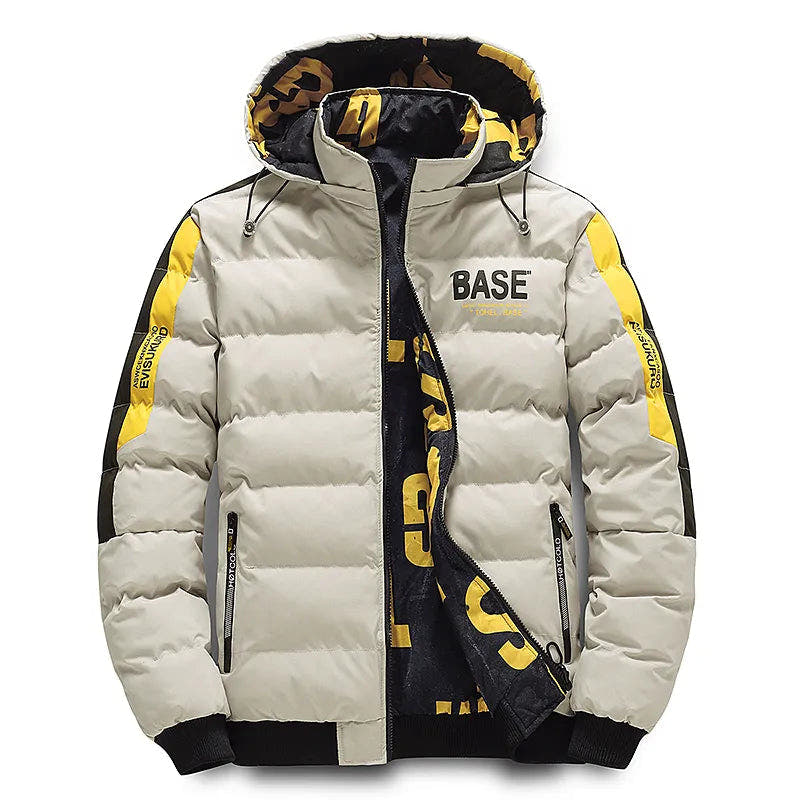 Daunenjacke Herren warm gefüttert mit Kapuze, Winterjacke