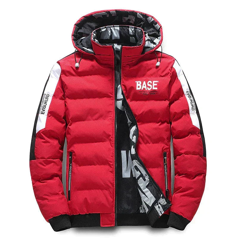 Daunenjacke Herren warm gefüttert mit Kapuze, Winterjacke