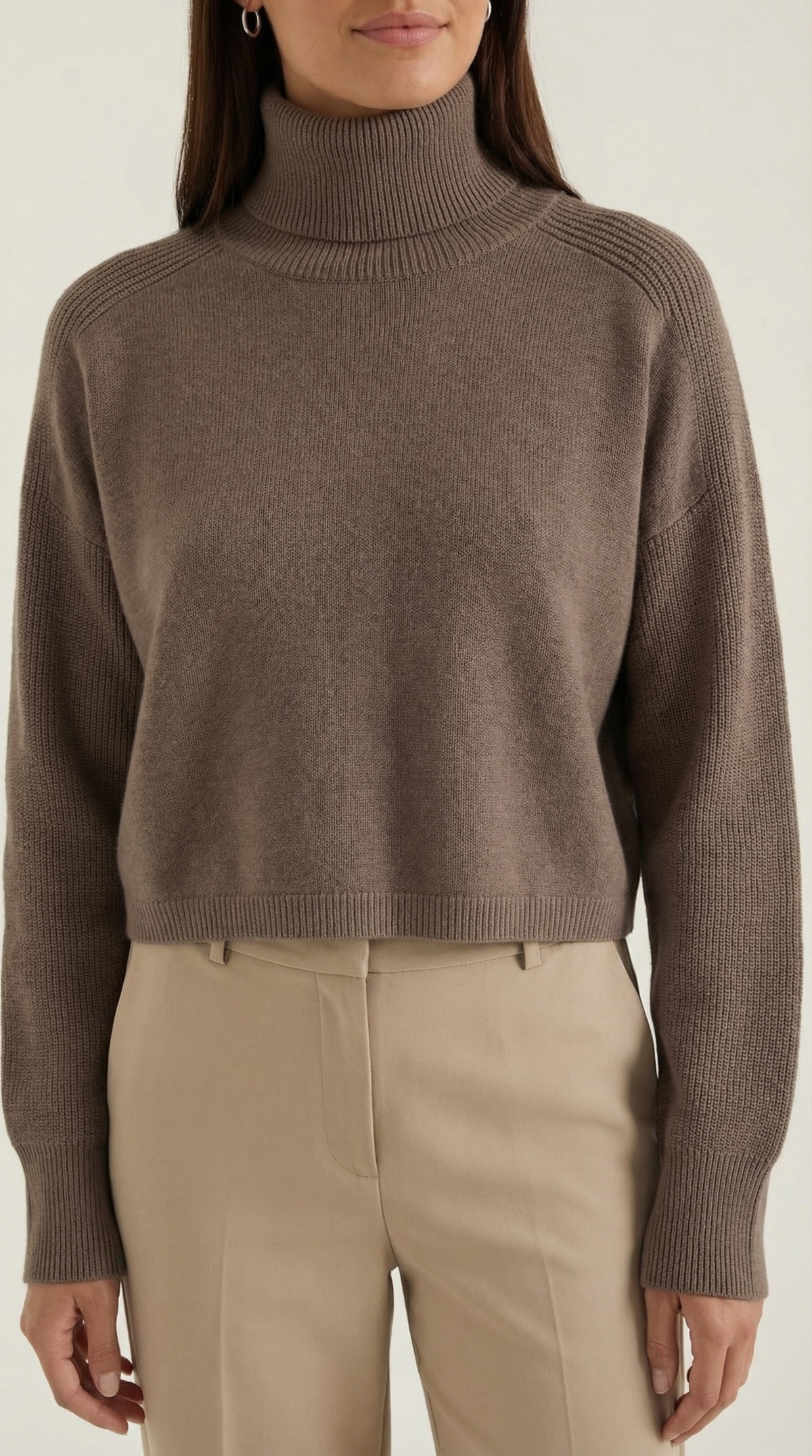 Rollkragenpullover in Oversize mit überschnittenen Schultern für Damen