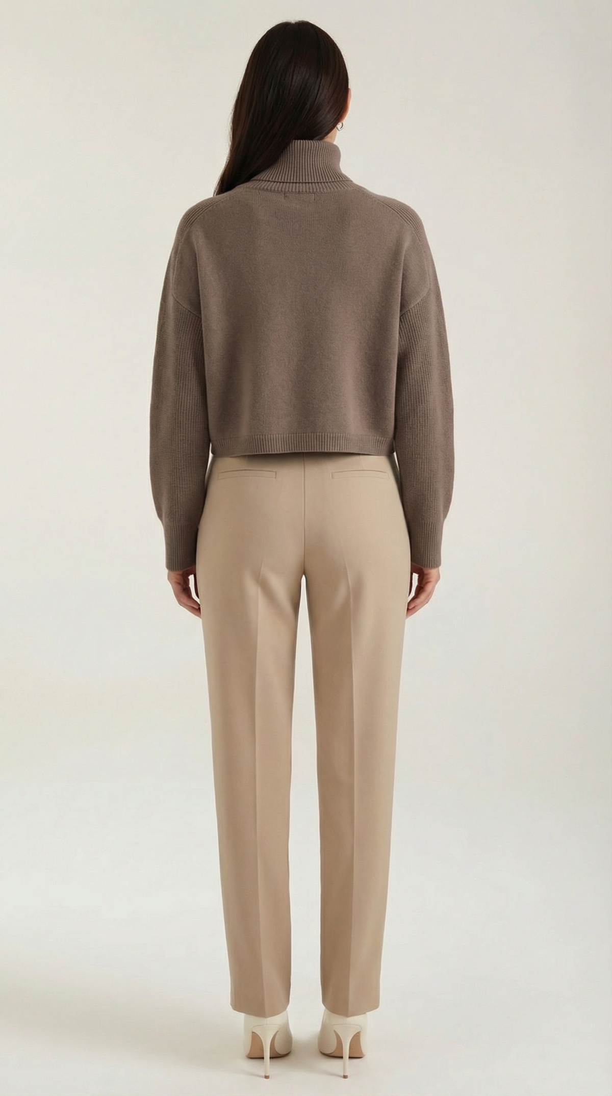 Rollkragenpullover in Oversize mit überschnittenen Schultern für Damen