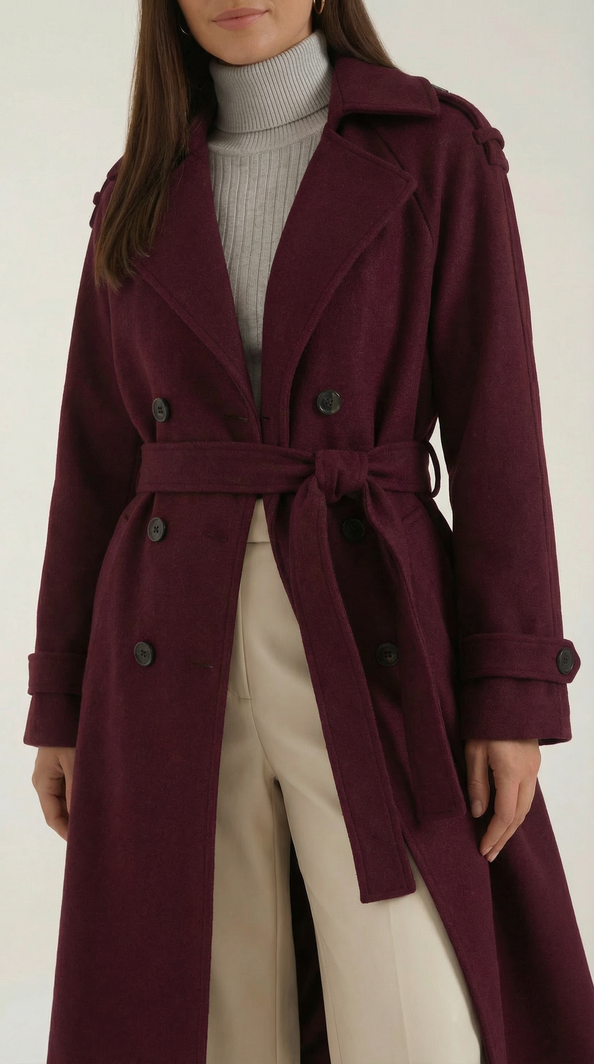 Trenchcoat mit Gürtel und zweireihiger Knopfleiste für Damen