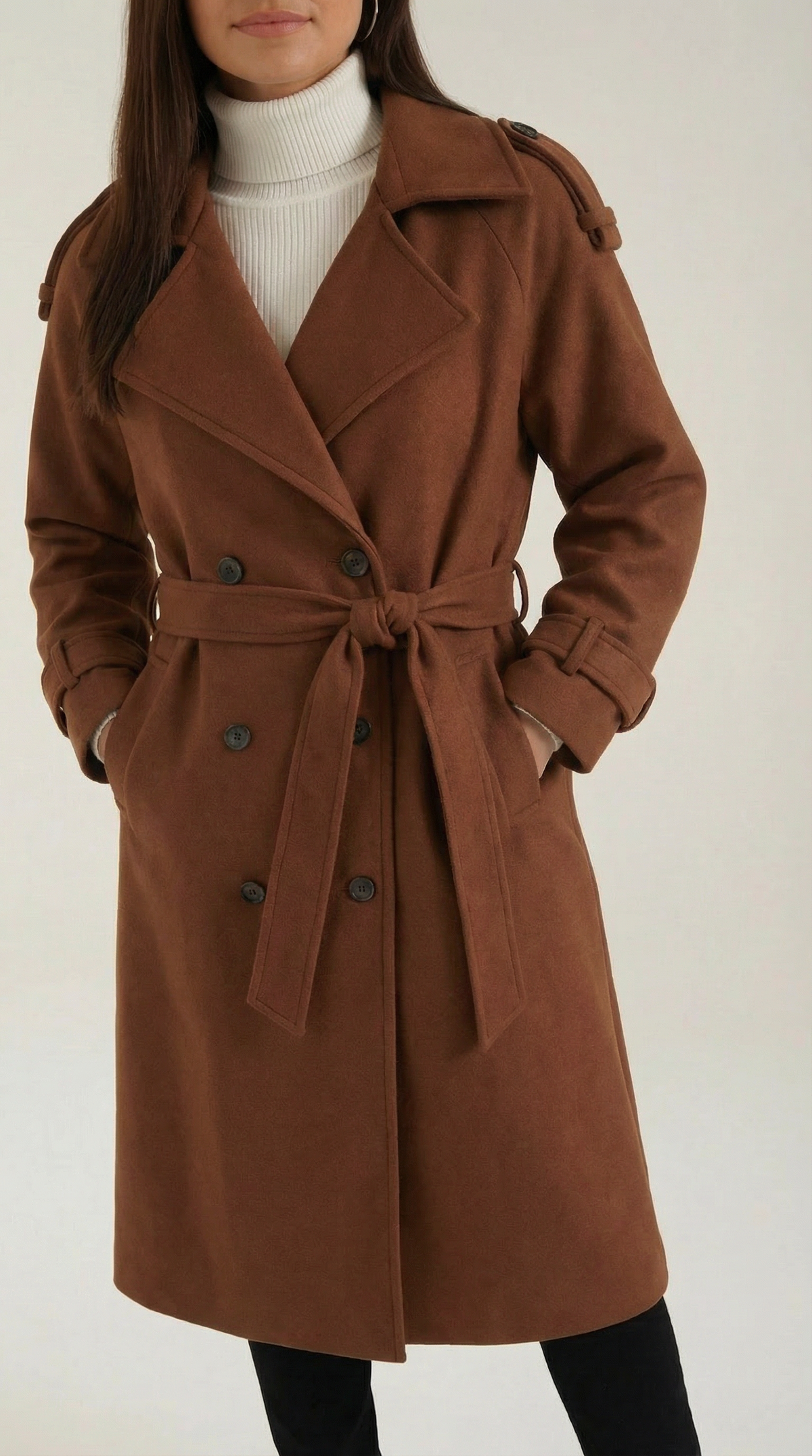 Trenchcoat mit Gürtel und zweireihiger Knopfleiste für Damen