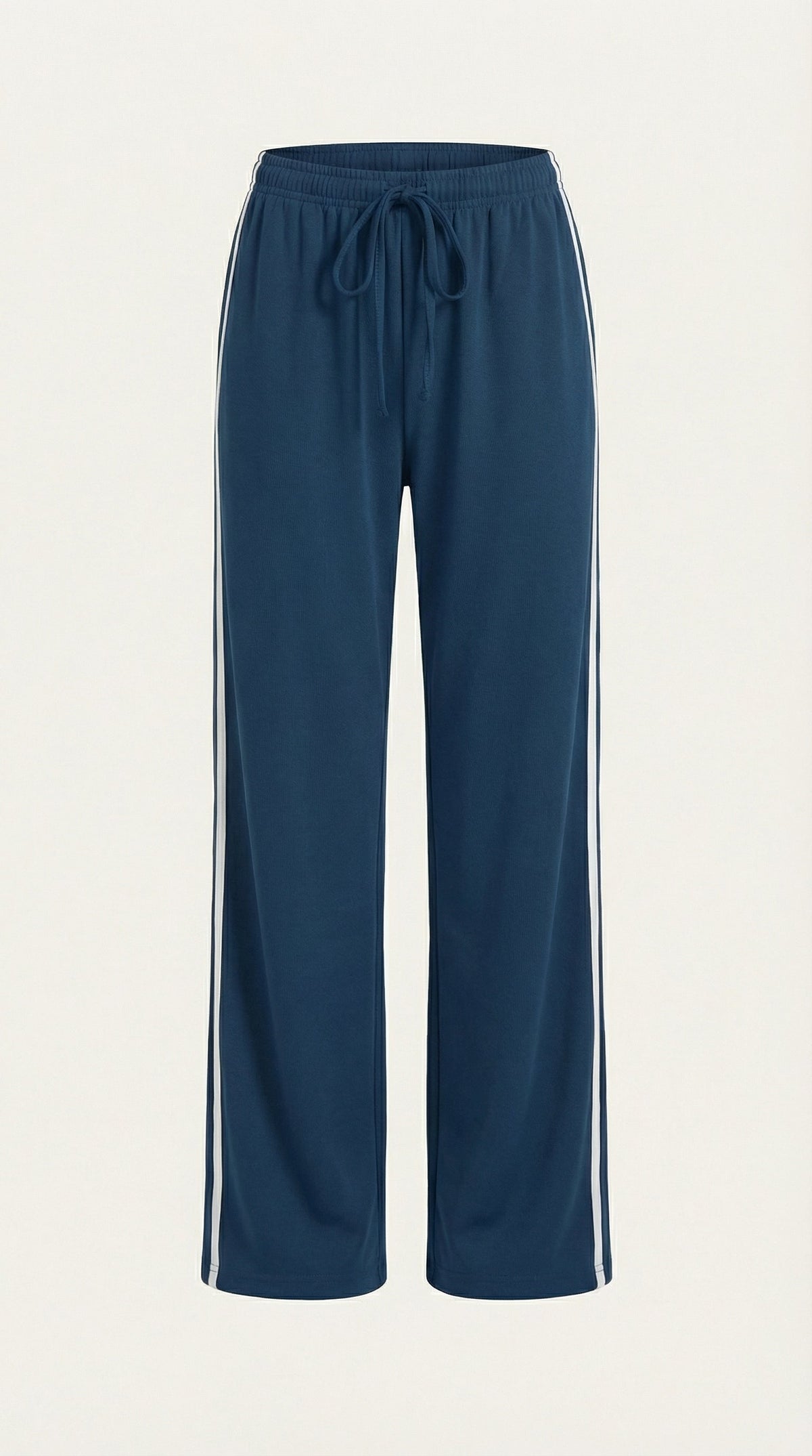 Trainerhose mit weitem Bein, Seitenstreifen und Kordelzug für Damen