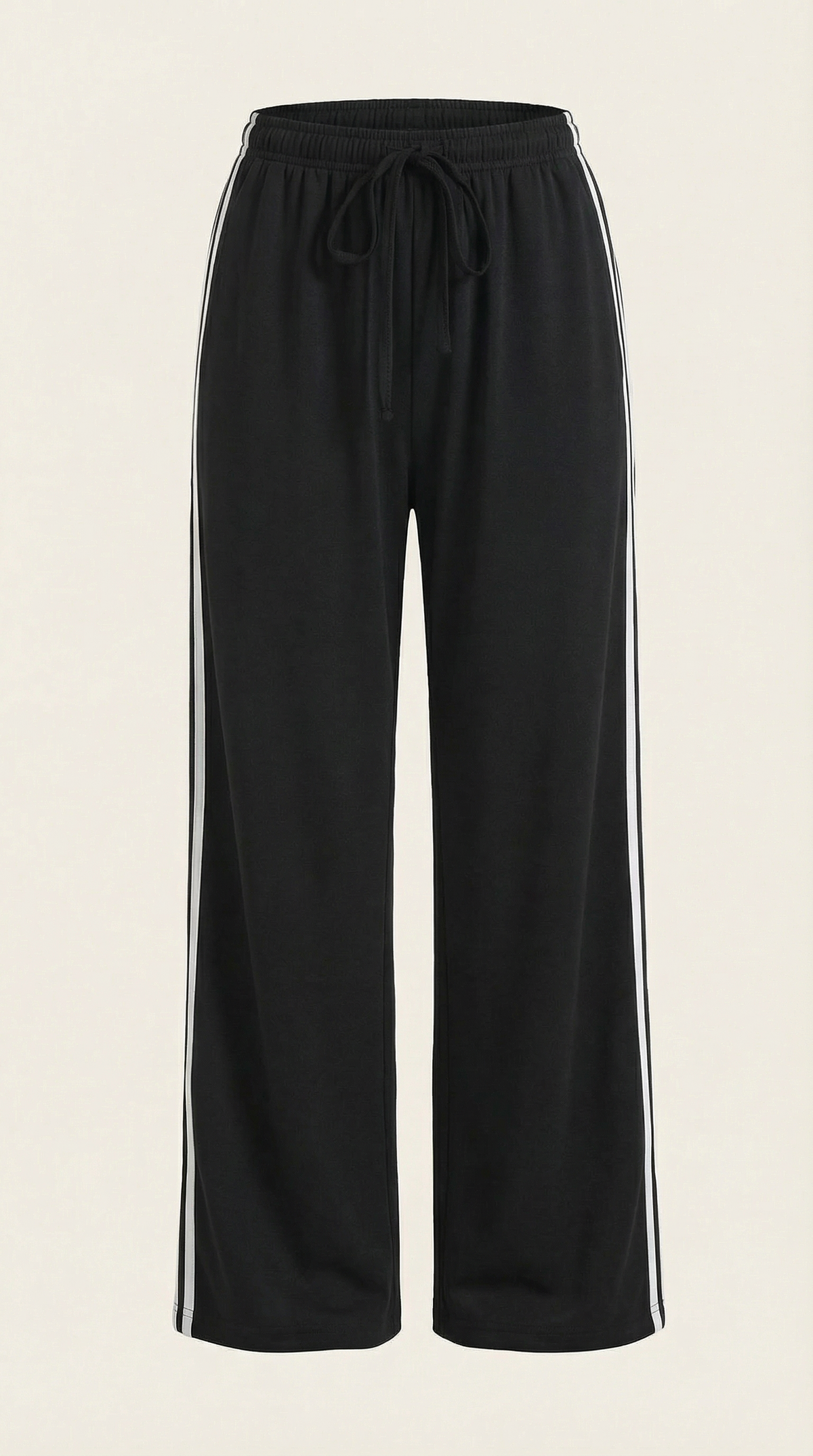 Trainerhose mit weitem Bein, Seitenstreifen und Kordelzug für Damen