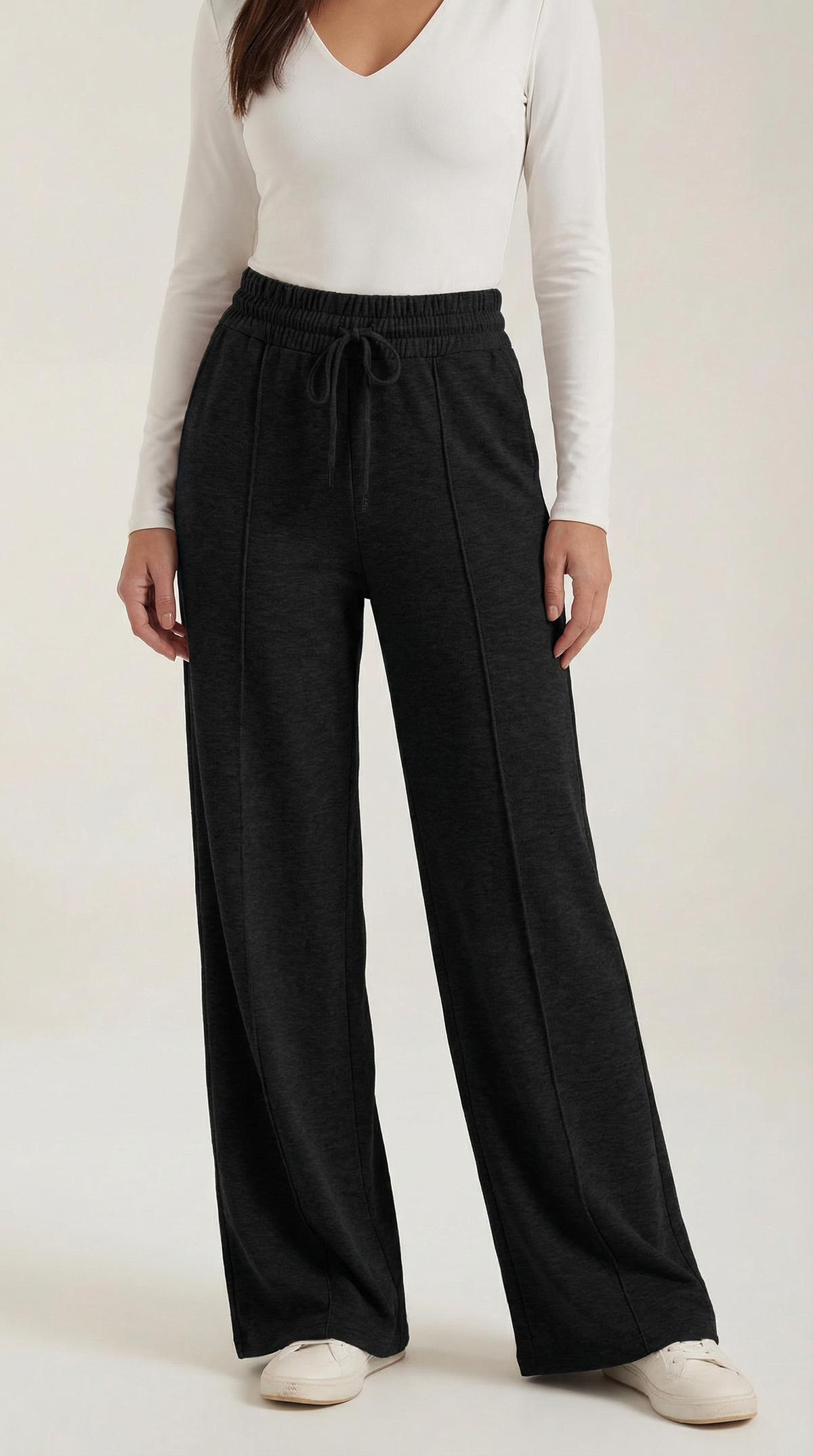 Weite Hose mit Kordelzug und Bügelfalten für Damen