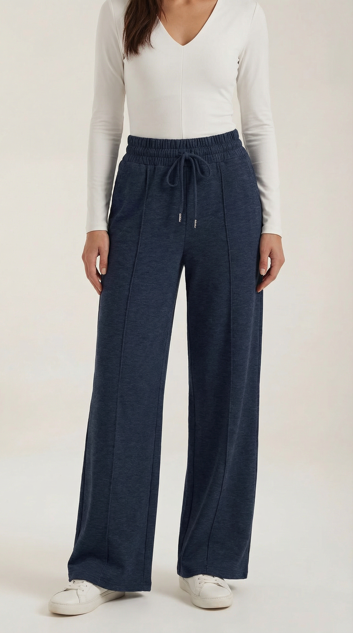 Weite Hose mit Kordelzug und Bügelfalten für Damen