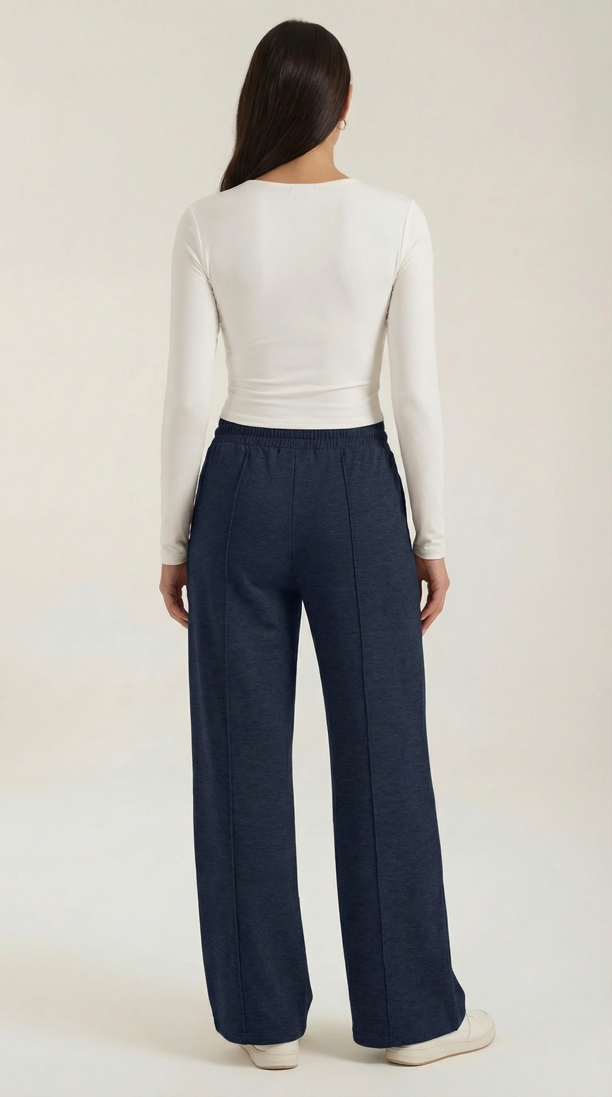 Weite Hose mit Kordelzug und Bügelfalten für Damen