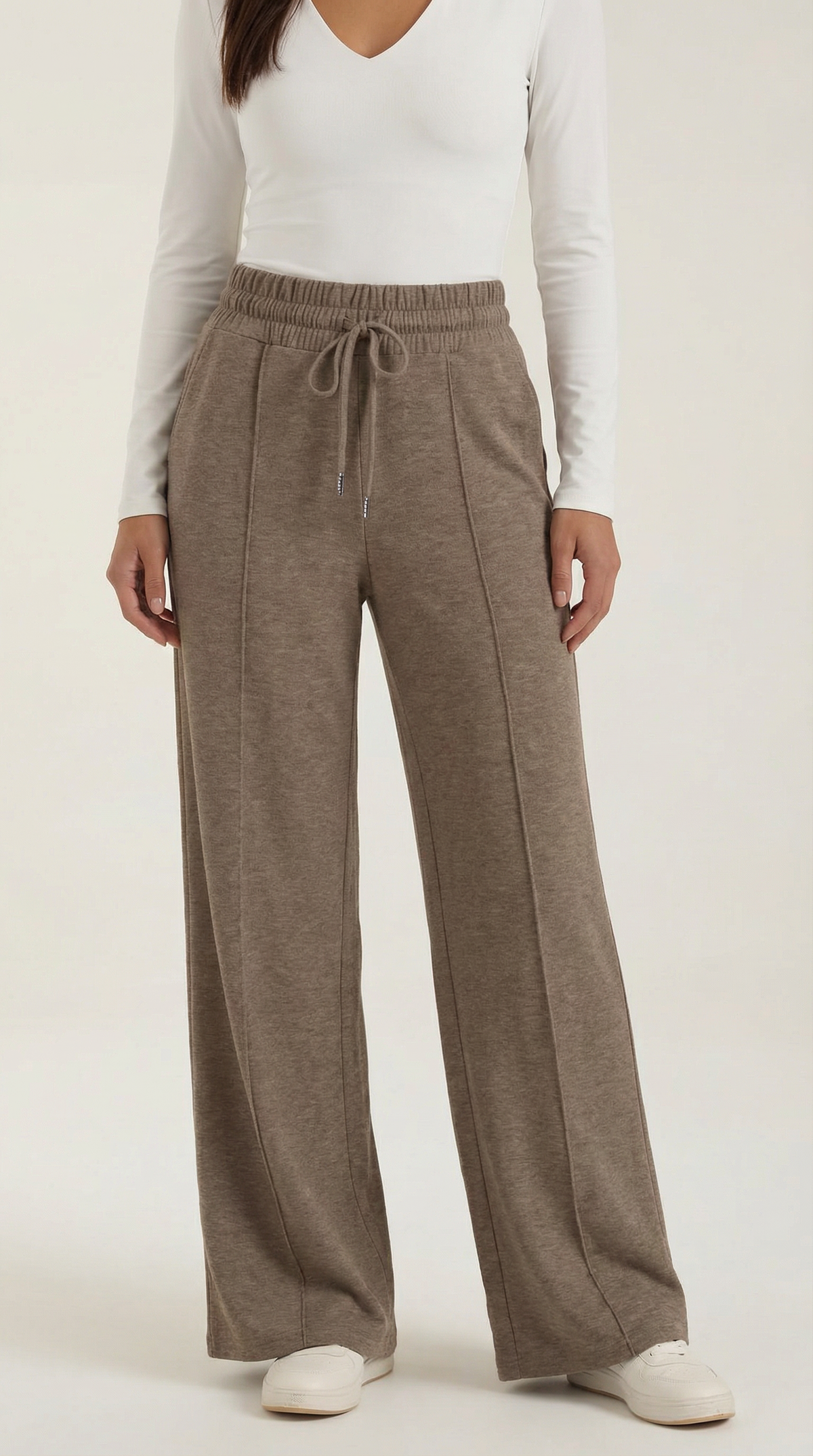 Weite Hose mit Kordelzug und Bügelfalten für Damen