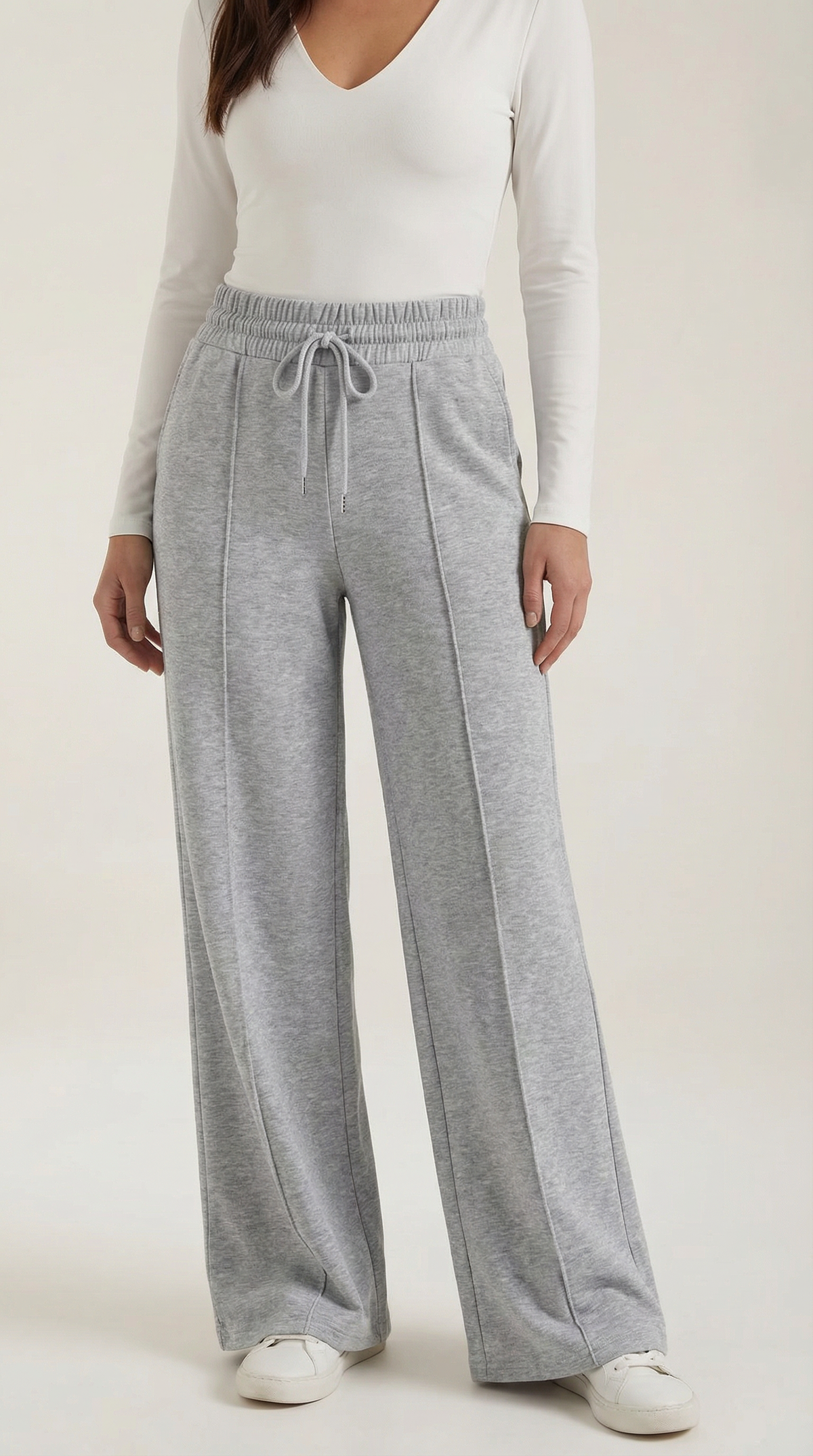 Weite Hose mit Kordelzug und Bügelfalten für Damen