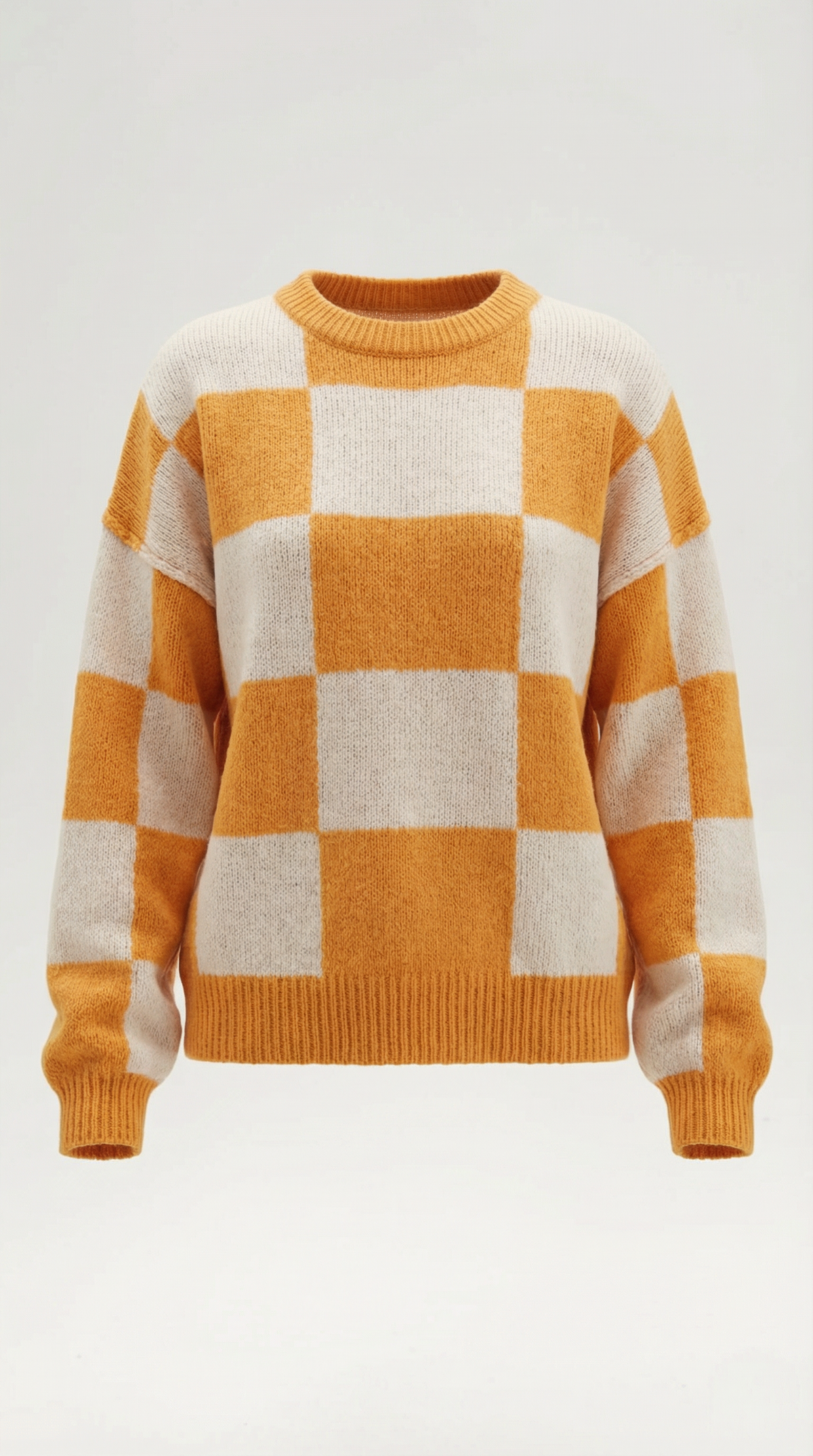 Pullover mit Schachbrettmuster im Oversize-Schnitt für Damen