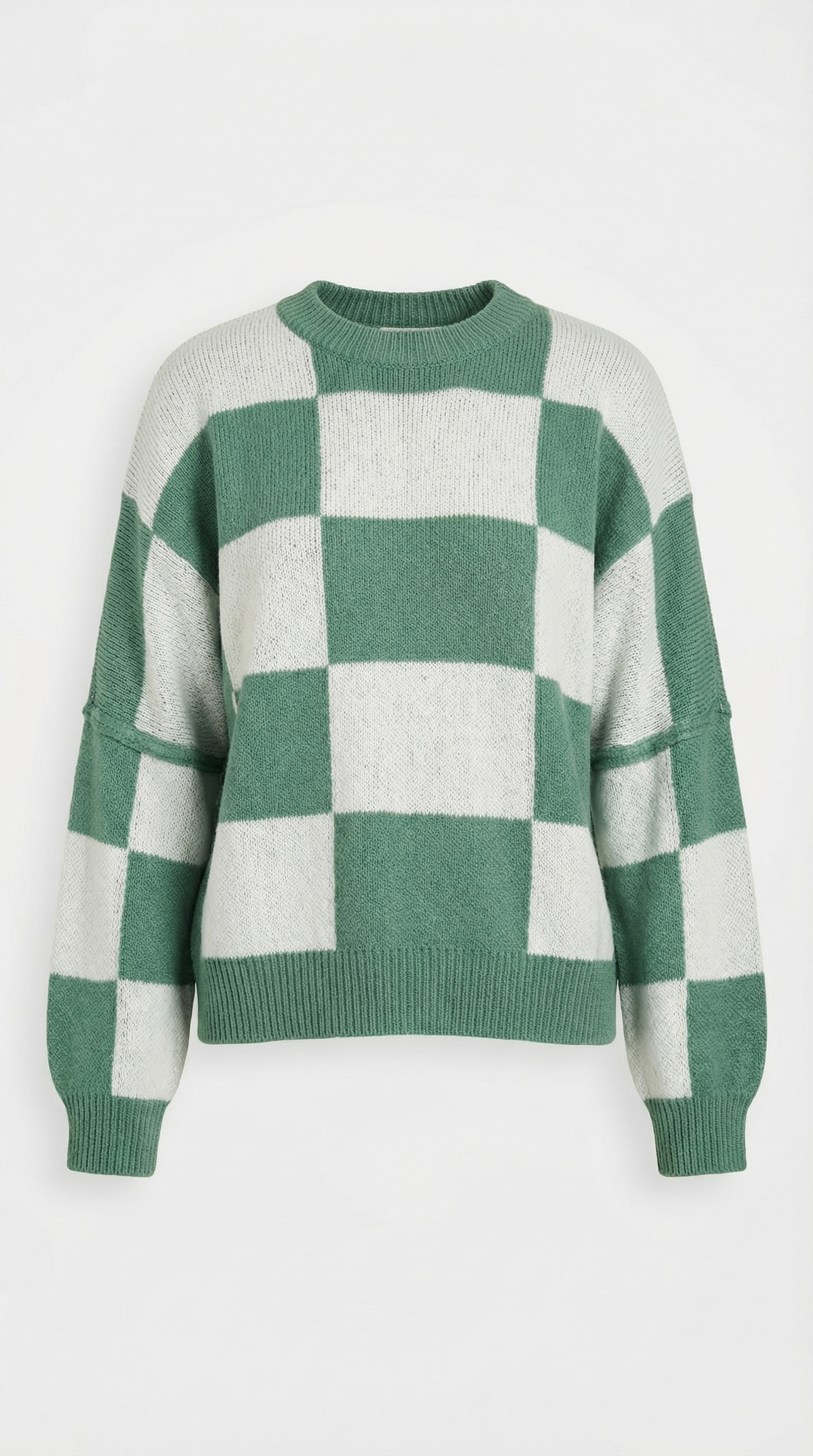 Pullover mit Schachbrettmuster im Oversize-Schnitt für Damen